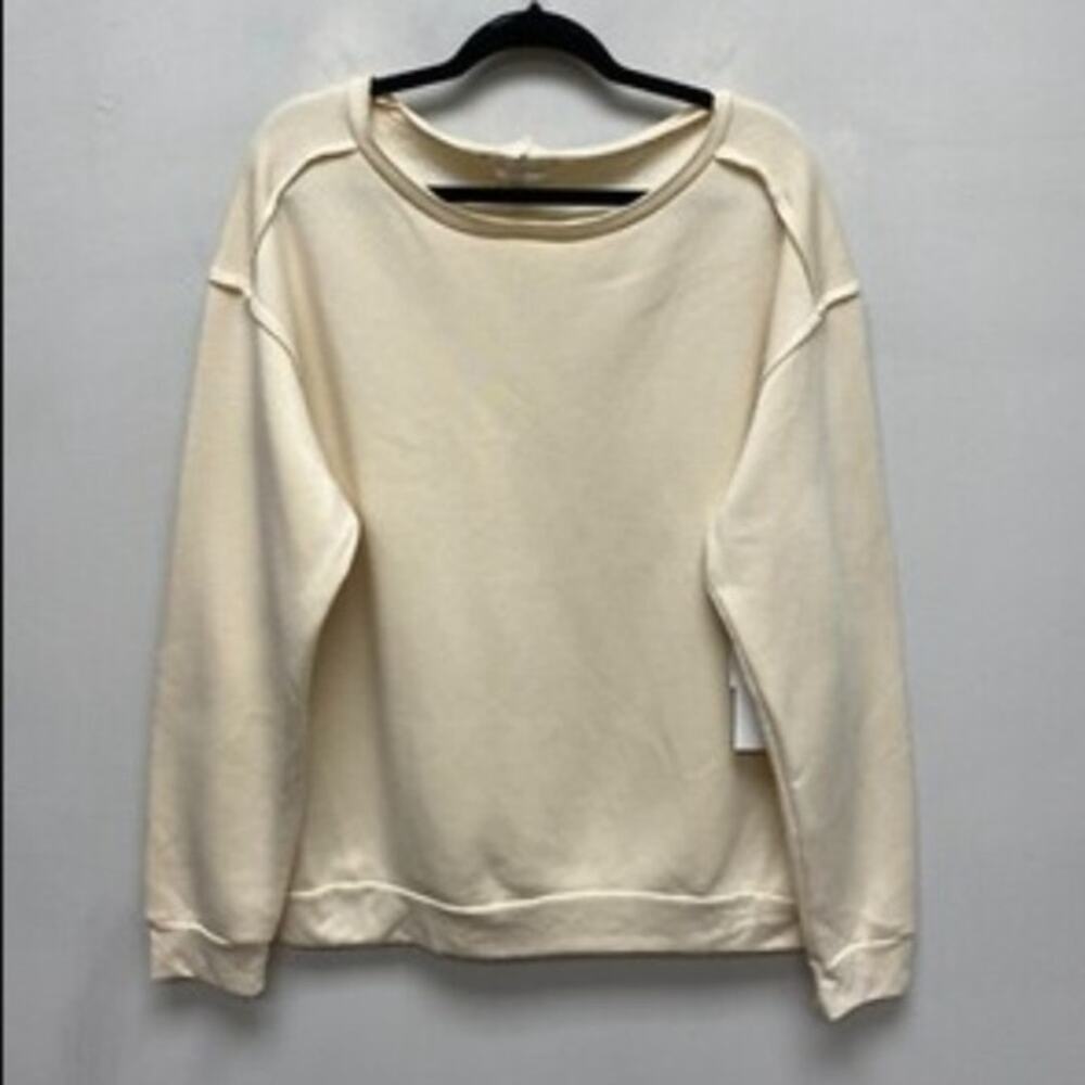 Treasure & Bond SMALL Tan Bleached Long Sleeve Crew Neck Pullover Sweatshirt